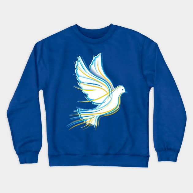 Blue and Yellow Dove Crewneck Sweatshirt by goldengallery